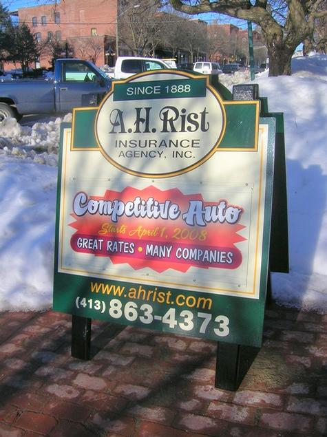A.H. Rist - A-Frame — specialty custom sign by Hale Custom Signs