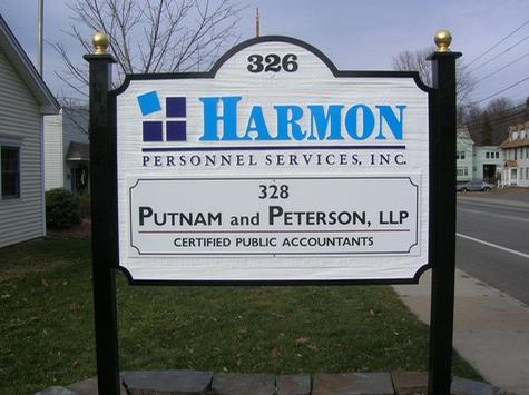 Harmon — sign being fabricated on the bench by Hale Custom Signs
