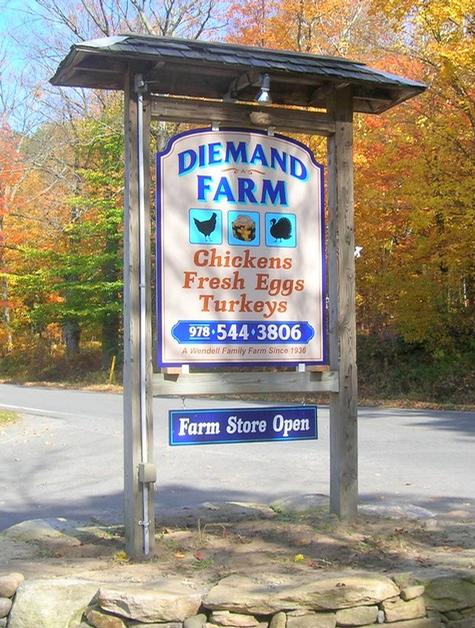 Diemand Farm — post and panel sign by Hale Custom Signs