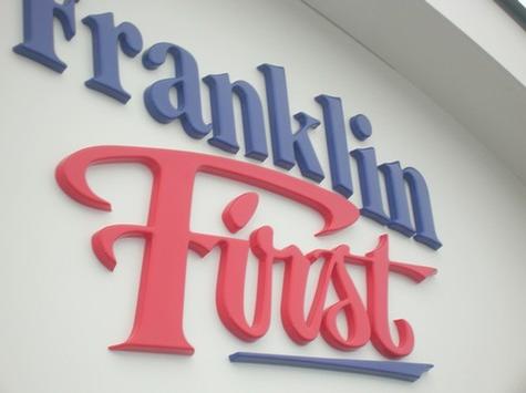 Franklin First - detail — dimensional letter sign by Hale Custom Signs