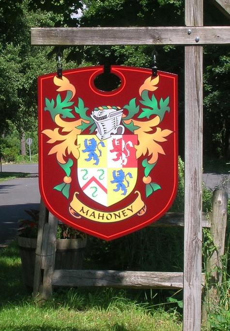 Mahoney Crest — post and panel sign by Hale Custom Signs