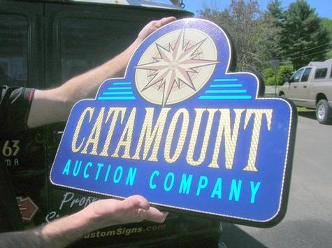 Catamount Auction Company — wall-mounted building sign by Hale Custom Signs