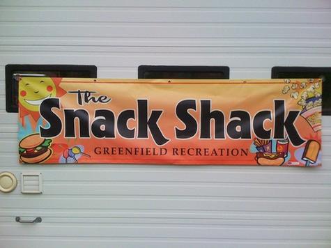 Snack Shack — custom printed vinyl banner by Hale Custom Signs