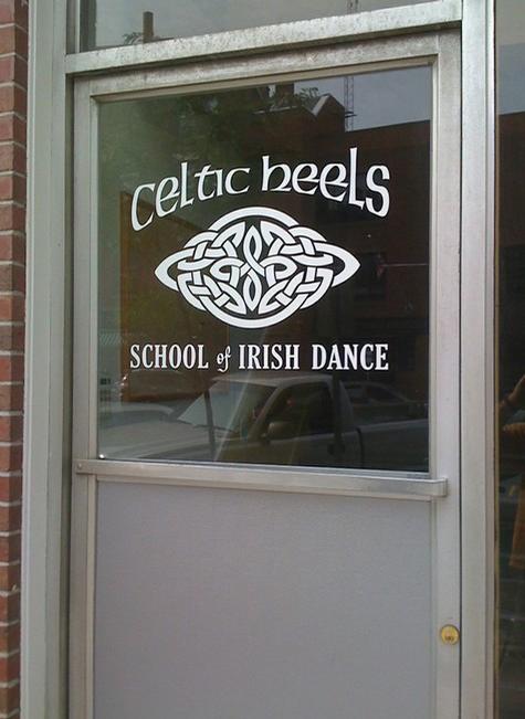 Celtic Heels — window lettering graphic by Hale Custom Signs