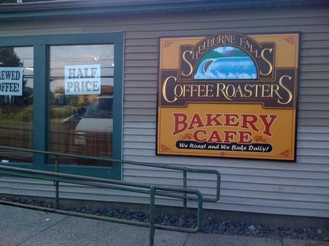 Shelburne Falls Coffee Roasters — wall-mounted building sign by Hale Custom Signs