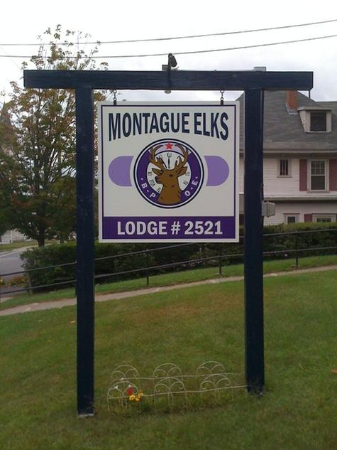 Montague Elks — post and panel sign by Hale Custom Signs