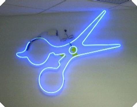 Neon Scissors — custom neon sign by Hale Custom Signs