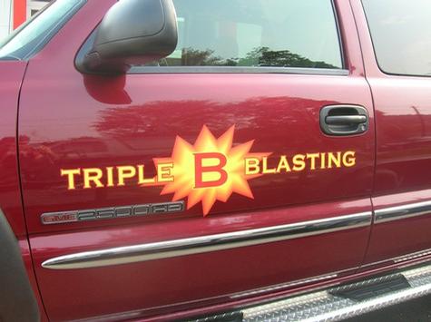 Triple B Blasting — vehicle graphics installation by Hale Custom Signs