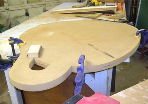 Great Falls Coffee — sign being fabricated on the bench by Hale Custom Signs