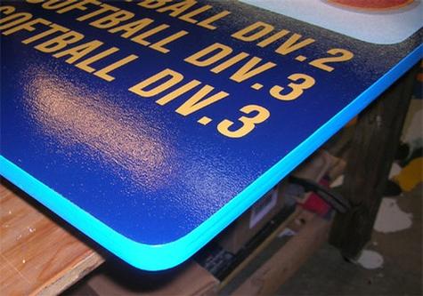 Classic MDO - Sign Ply — sign being fabricated on the bench by Hale Custom Signs
