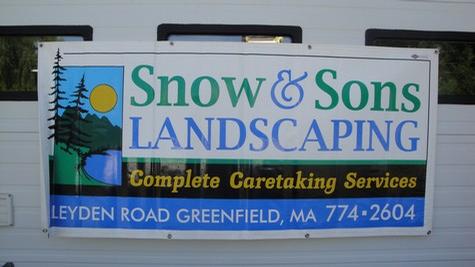 Snow & Sons Landscaping — custom printed vinyl banner by Hale Custom Signs