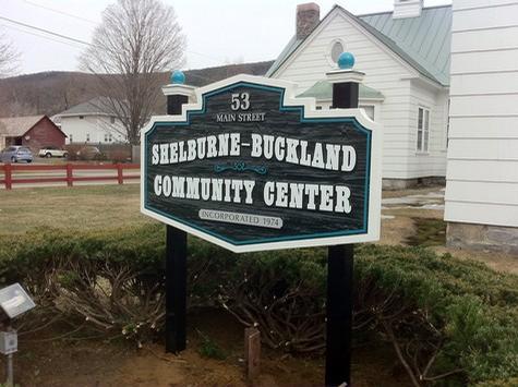 Shelburne Buckland Community Center — sandblasted dimensional sign by Hale Custom Signs