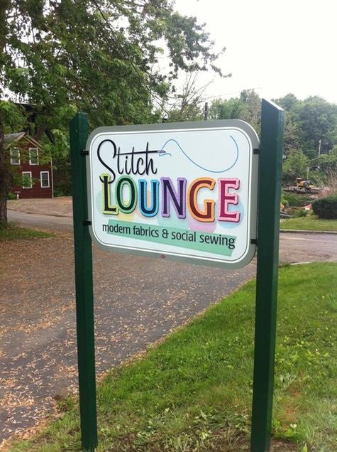 Stitch Lounge — post and panel sign by Hale Custom Signs