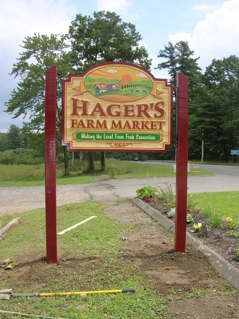 Hagar’s Farm Market — sandblasted dimensional sign by Hale Custom Signs