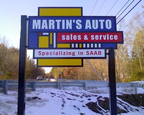 Martin’s Auto — post and panel sign by Hale Custom Signs