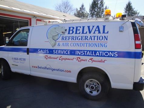 Belval Refrigeration — vehicle graphics installation by Hale Custom Signs