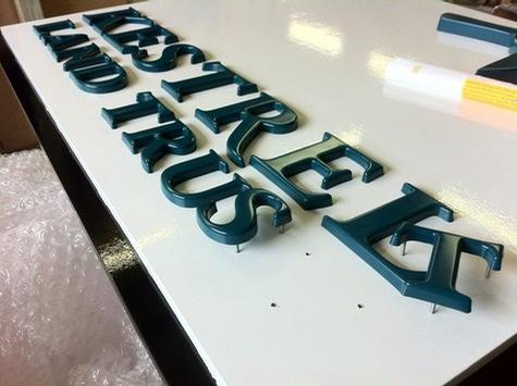 Kestral Land Trust - Fabrication — sign being fabricated on the bench by Hale Custom Signs