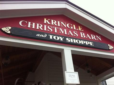 Kringle Toy Shoppe — wall-mounted building sign by Hale Custom Signs