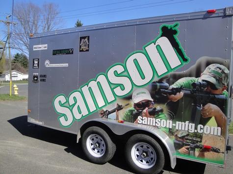 Samson Trailer Partial Wrap — vehicle graphics installation by Hale Custom Signs