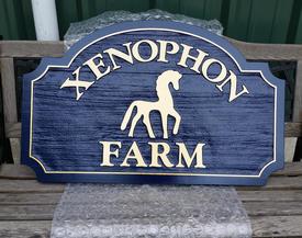 Xenophon Farm — sandblasted dimensional sign by Hale Custom Signs