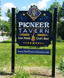 Pioneer Tavern — sandblasted dimensional sign by Hale Custom Signs