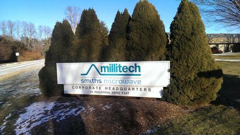 Millitech Headquarters — post and panel sign by Hale Custom Signs