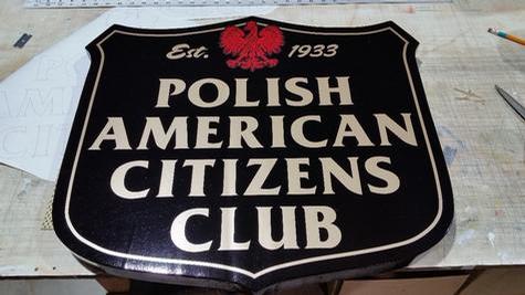 The Polish Club — wall-mounted building sign by Hale Custom Signs