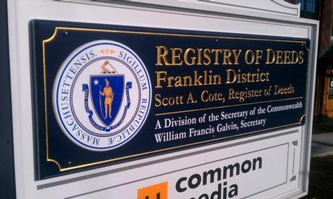Registry of Deeds- Greenfield, MA — hand-carved dimensional sign by Hale Custom Signs
