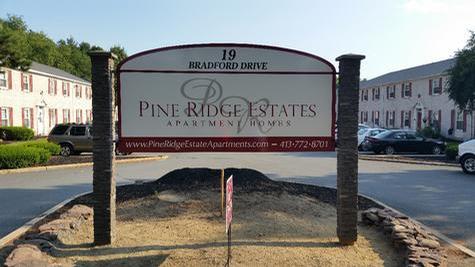 PVC Panel sign with Faux Stone columns — post and panel sign by Hale Custom Signs
