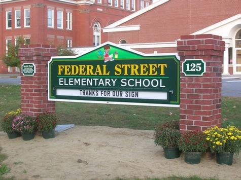 Federal Street School — changeable message board by Hale Custom Signs