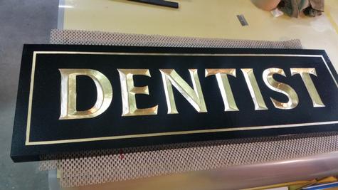 Carved with 23K gold Leaf — hand-carved dimensional sign by Hale Custom Signs