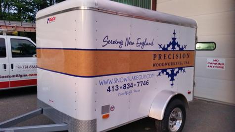 Precision Woodworking Trailer Graphics — vehicle graphics installation by Hale Custom Signs