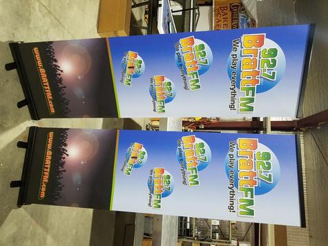 Brattleboro Radio Group banner stands — trade show display by Hale Custom Signs