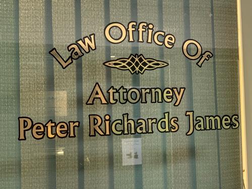 Atty Peter Richards Window graphic — window lettering graphic by Hale Custom Signs