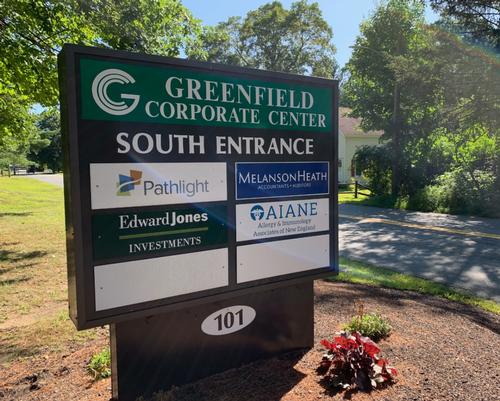 Greenfield Corporate Center — tenant directory sign by Hale Custom Signs